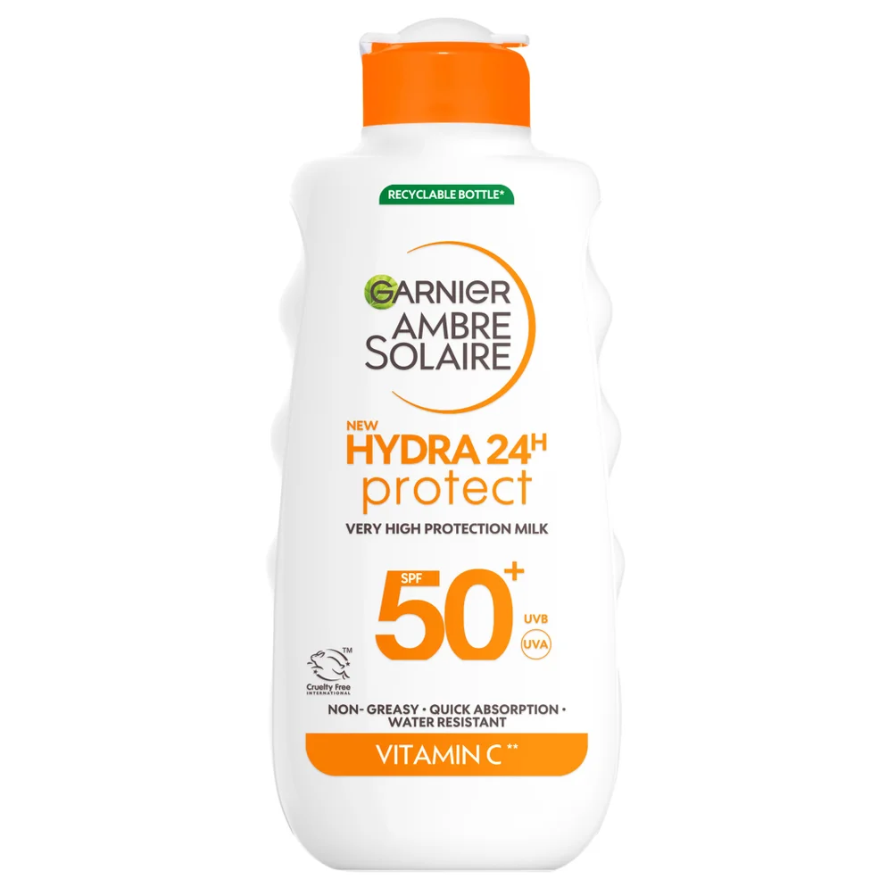Garnier Ambre Solaire SPF 50+ Hydra 24 Hour Hydrating Sun Cream Lotion With Vitamin C,175ml Image 1