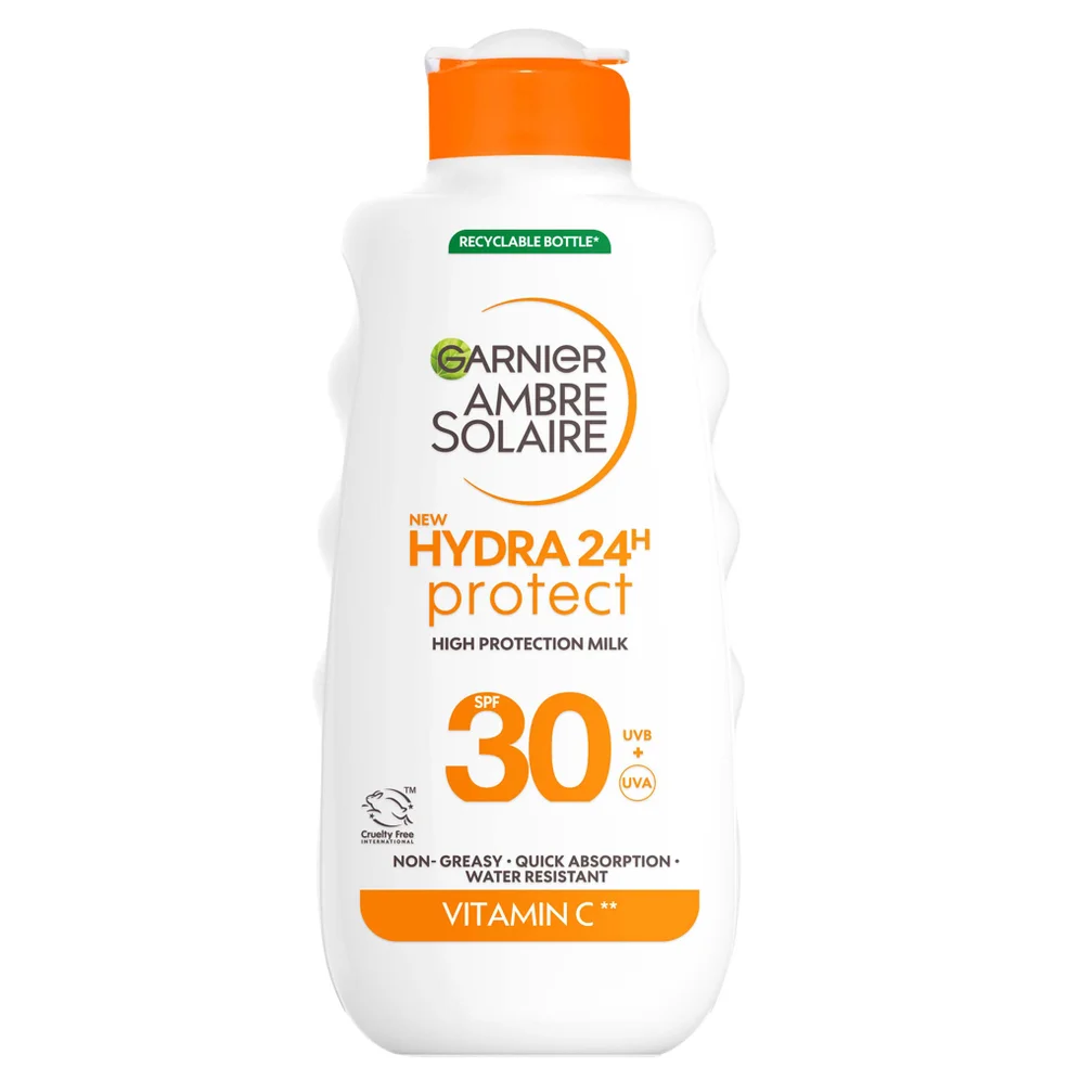 Garnier Ambre Solaire SPF 30 Hydra 24 Hour Protect Hydrating Sun Cream Lotion With Vitamin C, 175ml Image 1