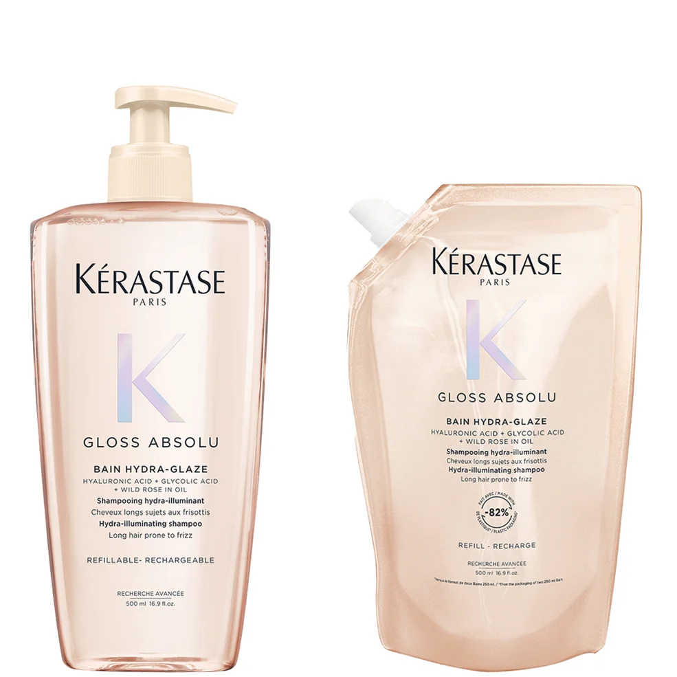 Kérastase Gloss Absolu Shampoo 500ml and Refill Pouch Bundle Image 1
