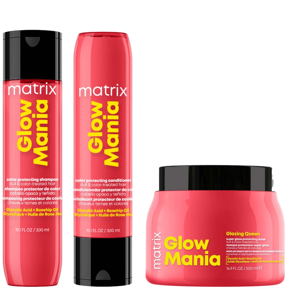 Glow Mania Colour Protecting Shampoo, Conditioner, & Mask Trio for Coloured Hair Image 1