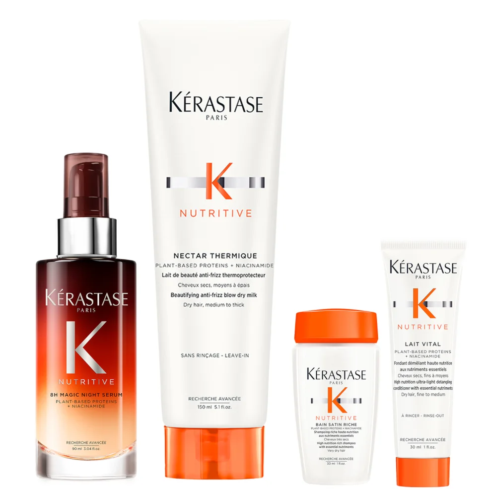 Kérastase Nutritive 8 Hour Serum 90ml, Nutritive Thermique 150ml with Mini Deluxe Nutritive Shampoo 30ml and Conditioner 30ml Image 1