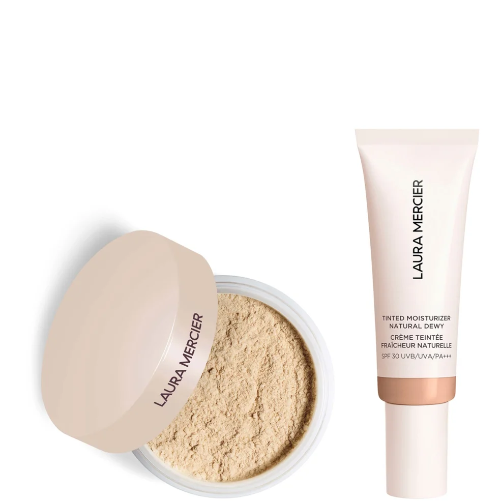 Laura Mercier Mini Translucent Loose Setting Powder Ultra Blur and Tinted Moisturiser Natural Dewy SPF 30 Duo (Various Shades) Image 1