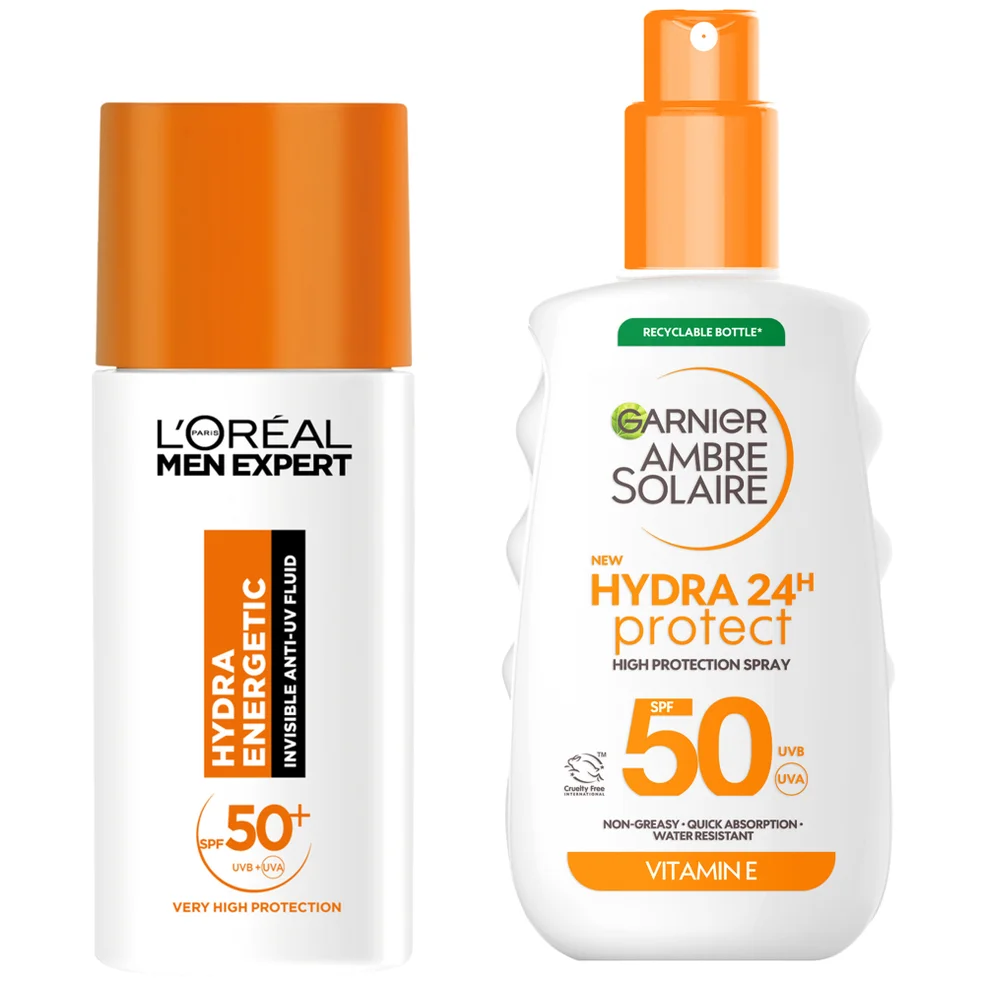 L'Oréal Paris Men Expert x Ambre Solaire SPF50 Face & Body Hydrating Suncream Bundle Image 1