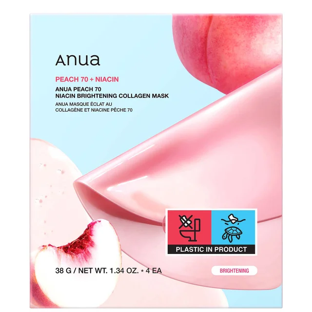 Anua Peach 70 Niacin Brightening Collagen Mask (4 Sheets) 38g