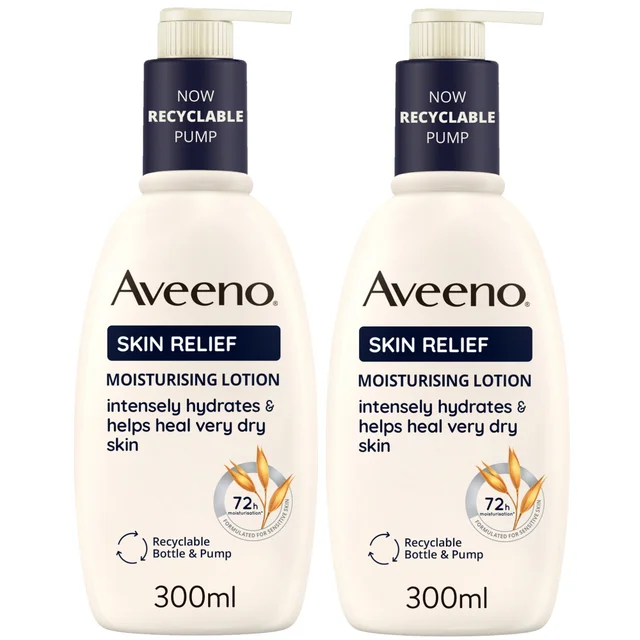 Aveeno Skin Relief Lotion Duo for Intense Hydration 600ml Mega Bundle