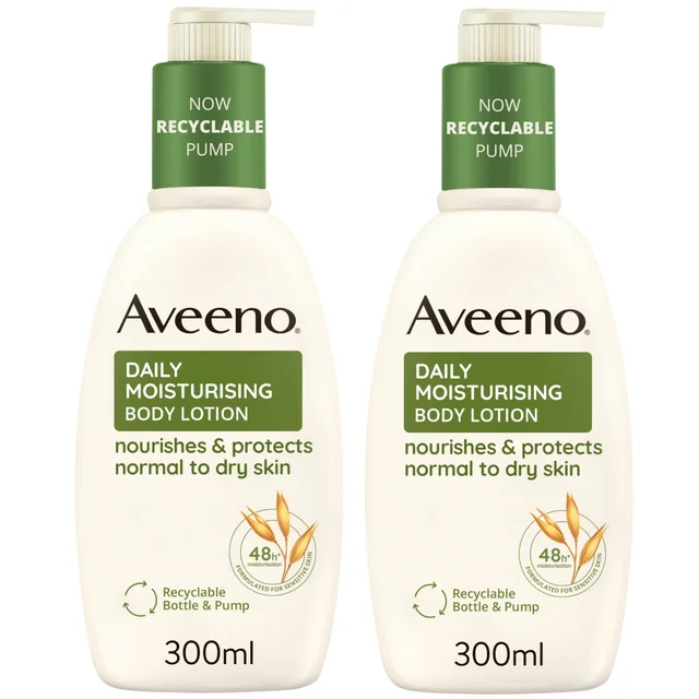 Aveeno Daily Moisturising Lotion Duo for Instant and Long Lasting Hydration 600ml Mega Bundle