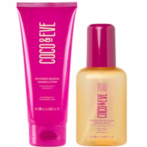Coco & Eve Sun-Kissed Gradual Tanning Lotion and Tan Boosting Anti-Aging Body Oil SPF30 Bundle - undefined undefined