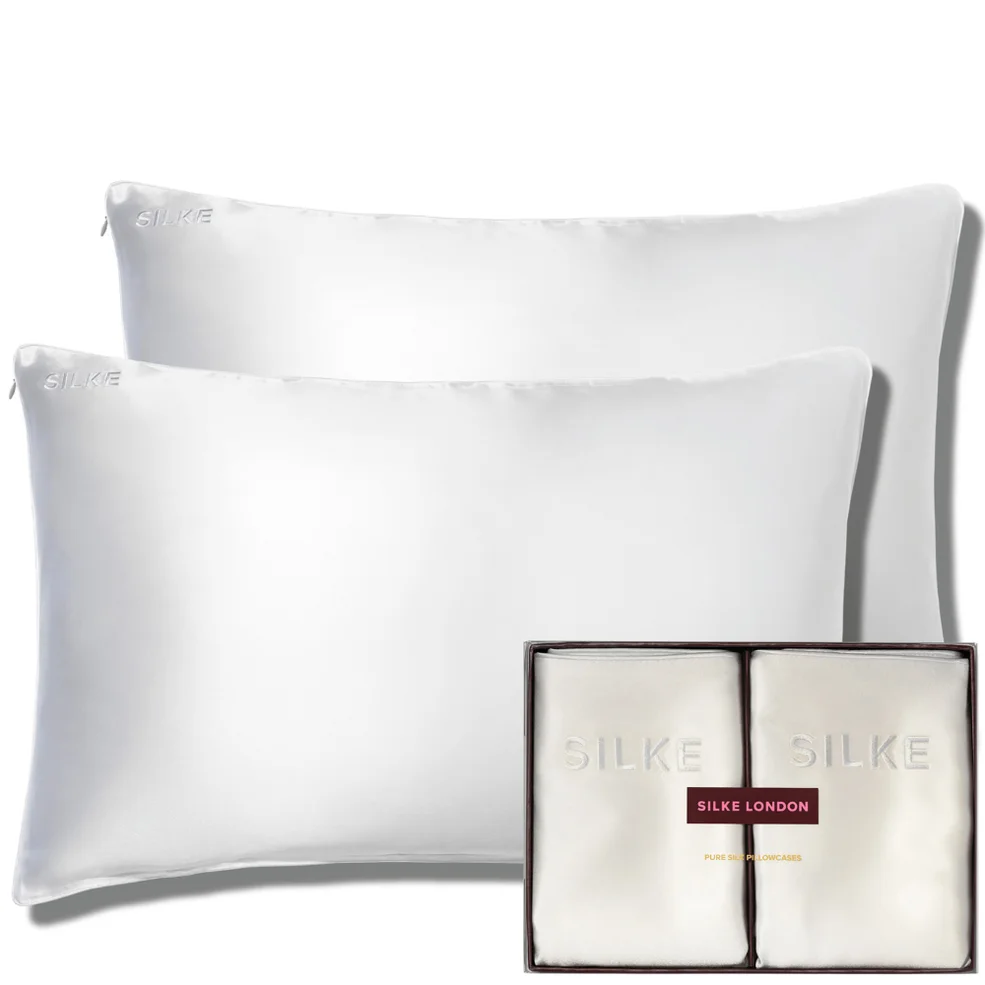 SILKE Silk Pillowcase Duo - Queen - White Image 1