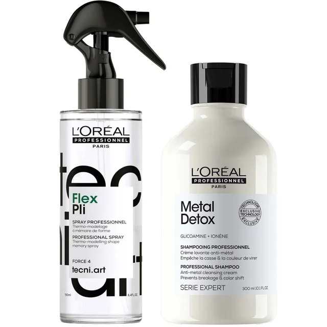 L'Oréal Professionnel: Pros Favourites Duo: Metal Detox Shampoo for Hard Water & Tecni Art Pli Hair Volumising Memory Styling Spray