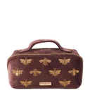 Elizabeth Scarlett Honey Bee Velvet Open Flat Makeup Bag - Chocolate