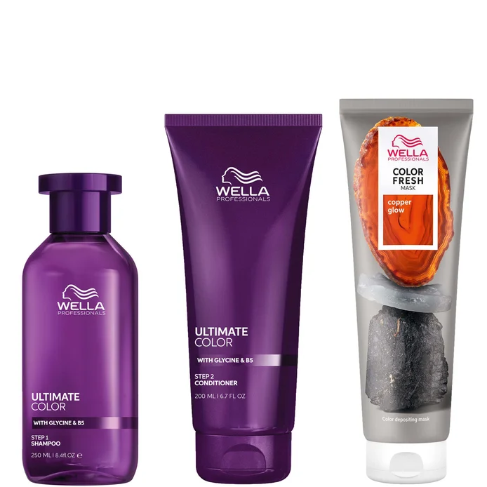 Ultimate Color Shampoo, Conditioner and Color Fresh Mask Bundle For all Coloured Hair - Copper Glow