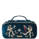 Elizabeth Scarlett Berries & Bows Velvet Open Flat Makeup Bag - Ink Blue