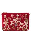Elizabeth Scarlett Berries & Bows Velvet Everyday Pouch - Rouge
