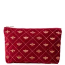 Elizabeth Scarlett Bee Trellis Velvet Everyday Pouch - Rouge