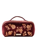 Elizabeth Scarlett Golden Pomegranate Velvet Open Flat Makeup Bag - Damson