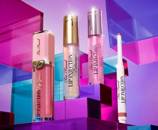 Too Faced lip gloss & lipstick